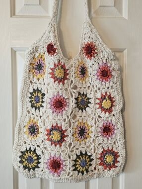 Universal Thread Crochet Granny Square Tote Bag